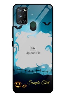 Realme 7I Custom Glass Phone Case  - Halloween frame design