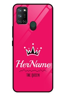 Realme 7I Glass Phone Case Queen with Name