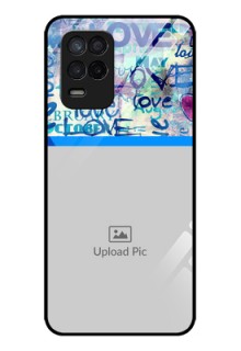 Realme 8 5G Custom Glass Mobile Case - Colorful Love Design