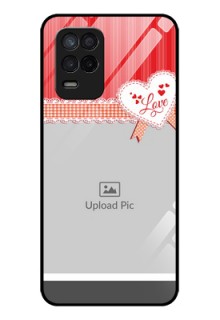 Realme 8 5G Custom Glass Mobile Case - Red Love Pattern Design