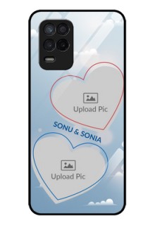 Realme 8s 5G Custom Glass Mobile Case - Blue Color Couple Design 