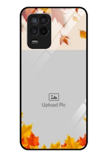 Realme 8s 5G Photo Printing on Glass Case - Autumn Maple Leaves Design