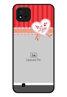 Realme C11 2021 Custom Glass Mobile Case - Red Love Pattern Design