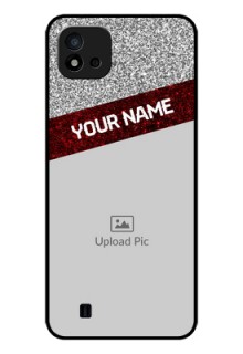 Realme C11 2021 Personalized Glass Phone Case - Image Holder with Glitter Strip Design