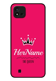 Realme C11 2021 Glass Phone Case Queen with Name