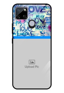 Realme C12 Custom Glass Mobile Case  - Colorful Love Design
