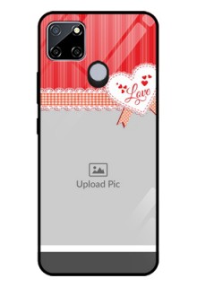 Realme C12 Custom Glass Mobile Case  - Red Love Pattern Design