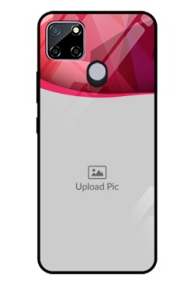 Realme C12 Custom Glass Mobile Case  - Red Abstract Design