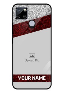 Realme C12 Personalized Glass Phone Case  - Image Holder with Glitter Strip Design
