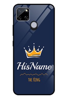 Realme C12 Glass Phone Case King with Name
