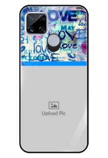 Realme C15 Custom Glass Mobile Case  - Colorful Love Design