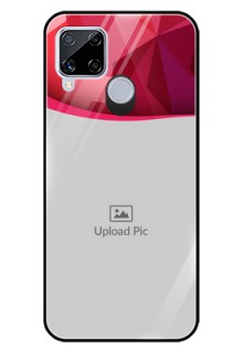 Realme C15 Custom Glass Mobile Case  - Red Abstract Design