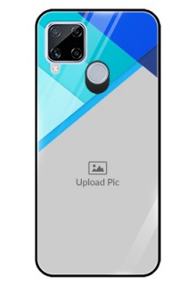 Realme C15 Custom Glass Phone Case  - Blue Pattern Design