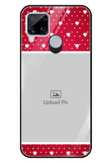 Realme C15 Photo Printing on Glass Case  - Hearts Mobile Case Design
