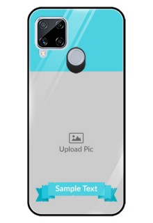 Realme C15 Personalized Glass Phone Case  - Simple Blue Color Design