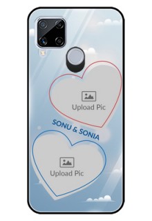 Realme C15 Custom Glass Mobile Case  - Blue Color Couple Design 
