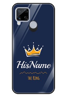 Realme C15 Glass Phone Case King with Name
