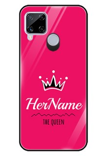 Realme C15 Glass Phone Case Queen with Name
