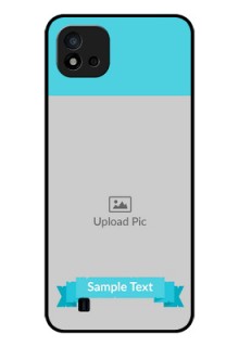 Realme C20 Personalized Glass Phone Case - Simple Blue Color Design