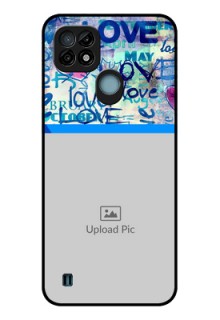 Realme C21 Custom Glass Mobile Case - Colorful Love Design