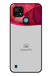 Realme C21 Custom Glass Mobile Case - Red Abstract Design