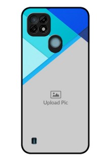Realme C21 Custom Glass Phone Case - Blue Pattern Design