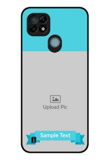 Realme C21 Personalized Glass Phone Case - Simple Blue Color Design