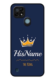 Realme C21 Glass Phone Case King with Name