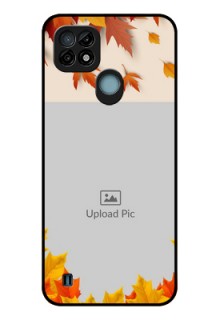 Realme C21Y Photo Printing on Glass Case - Autumn Maple Leaves Design