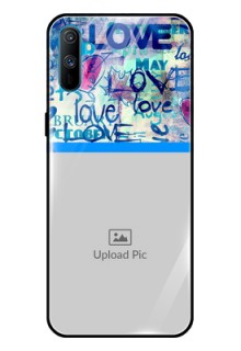 Realme C3 Custom Glass Mobile Case  - Colorful Love Design
