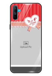 Realme C3 Custom Glass Mobile Case  - Red Love Pattern Design
