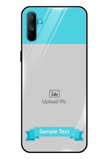 Realme C3 Personalized Glass Phone Case  - Simple Blue Color Design