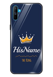 Realme C3 Glass Phone Case King with Name