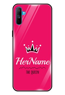 Realme C3 Glass Phone Case Queen with Name