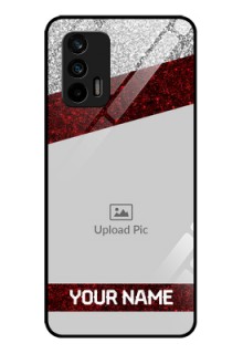 Realme GT 5G Personalized Glass Phone Case - Image Holder with Glitter Strip Design