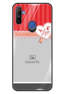 Realme Narzo 10A Custom Glass Mobile Case  - Red Love Pattern Design