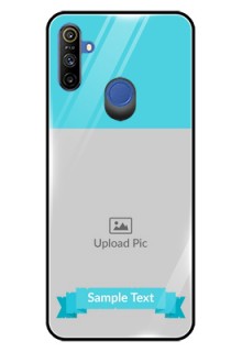 Realme Narzo 10A Personalized Glass Phone Case  - Simple Blue Color Design