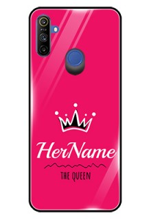 Realme Narzo 10A Glass Phone Case Queen with Name