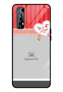 Realme Narzo 20 Pro Custom Glass Mobile Case  - Red Love Pattern Design