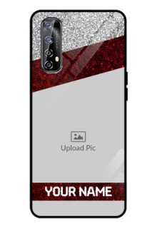 Realme Narzo 20 Pro Personalized Glass Phone Case  - Image Holder with Glitter Strip Design