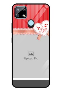 Realme Narzo 20 Custom Glass Mobile Case  - Red Love Pattern Design