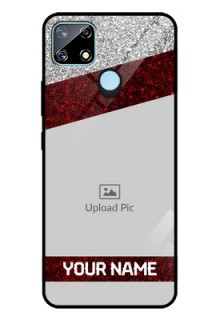 Realme Narzo 20 Personalized Glass Phone Case  - Image Holder with Glitter Strip Design
