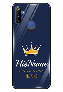 Narzo 20A Glass Phone Case King with Name