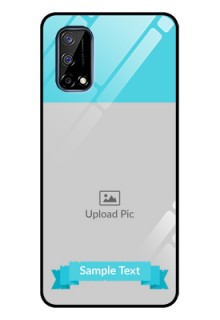Realme Narzo 30 Pro 5G Personalized Glass Phone Case - Simple Blue Color Design