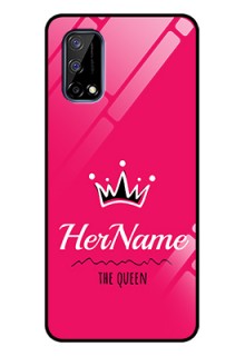 Realme Narzo 30 Pro 5G Glass Phone Case Queen with Name