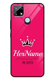 Narzo 30A Glass Phone Case Queen with Name