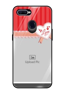 Realme U1 Custom Glass Mobile Case  - Red Love Pattern Design