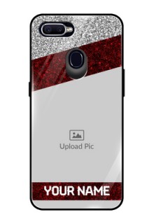 Realme U1 Personalized Glass Phone Case  - Image Holder with Glitter Strip Design