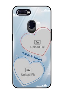 Realme U1 Custom Glass Mobile Case  - Blue Color Couple Design 