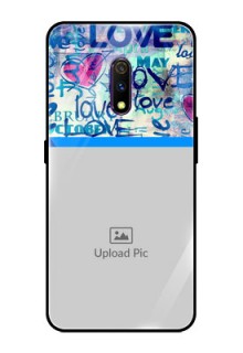 Realme X Custom Glass Mobile Case  - Colorful Love Design